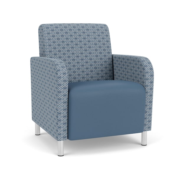 Lesro Siena Lounge Reception Guest Chair, Brushed Steel, RS RainSong Back, MD Titan Seat, RS RainSong Panels SN1101 - main